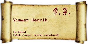 Vimmer Henrik névjegykártya